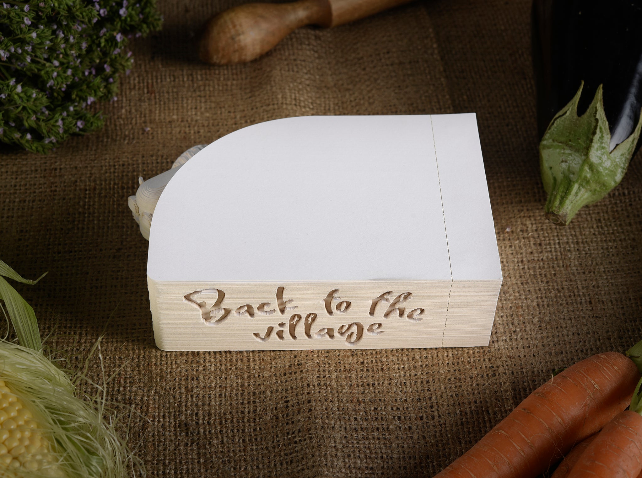 3D note cube "Back to the village" White