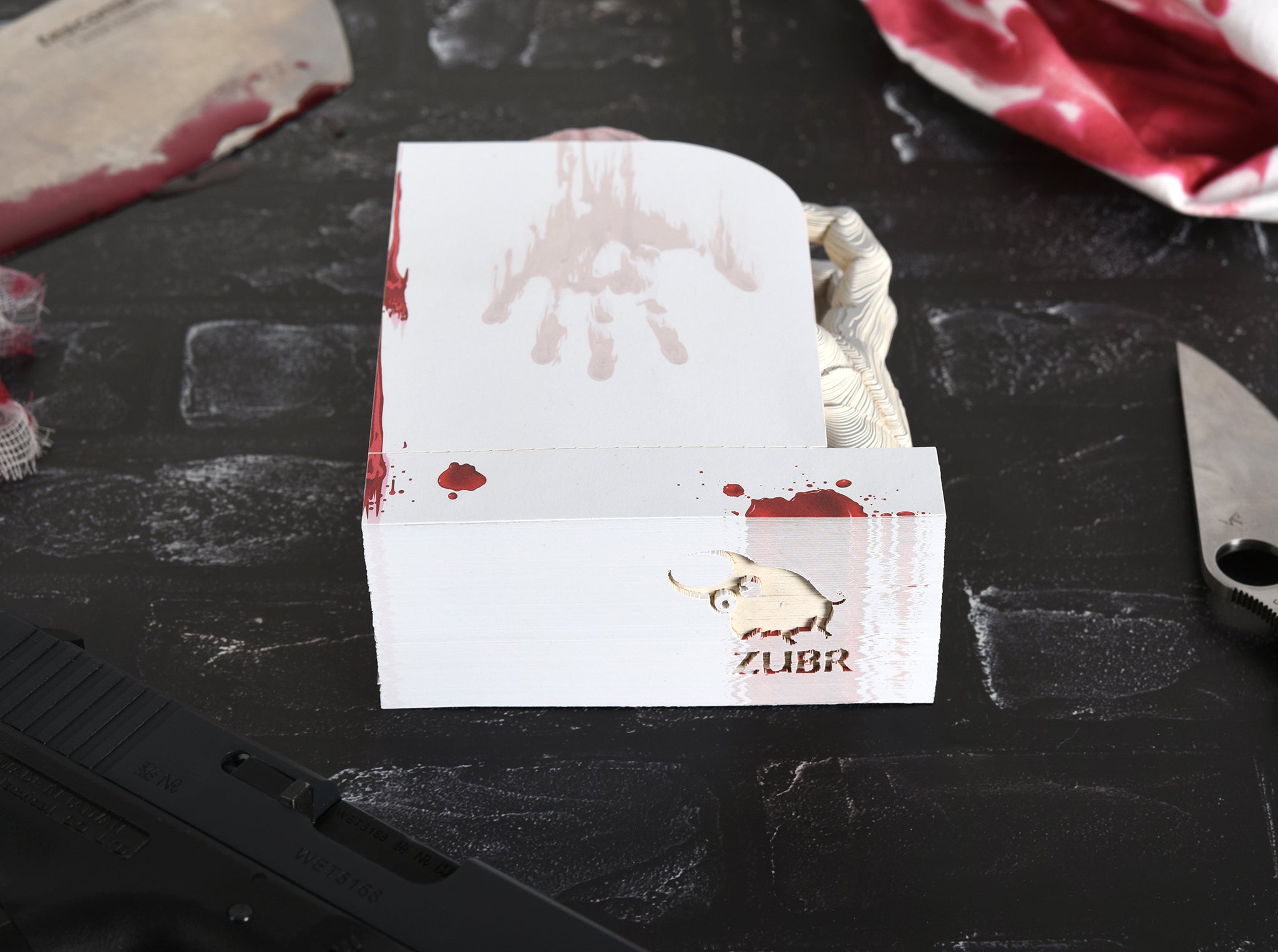3D note cube "Zombie food"