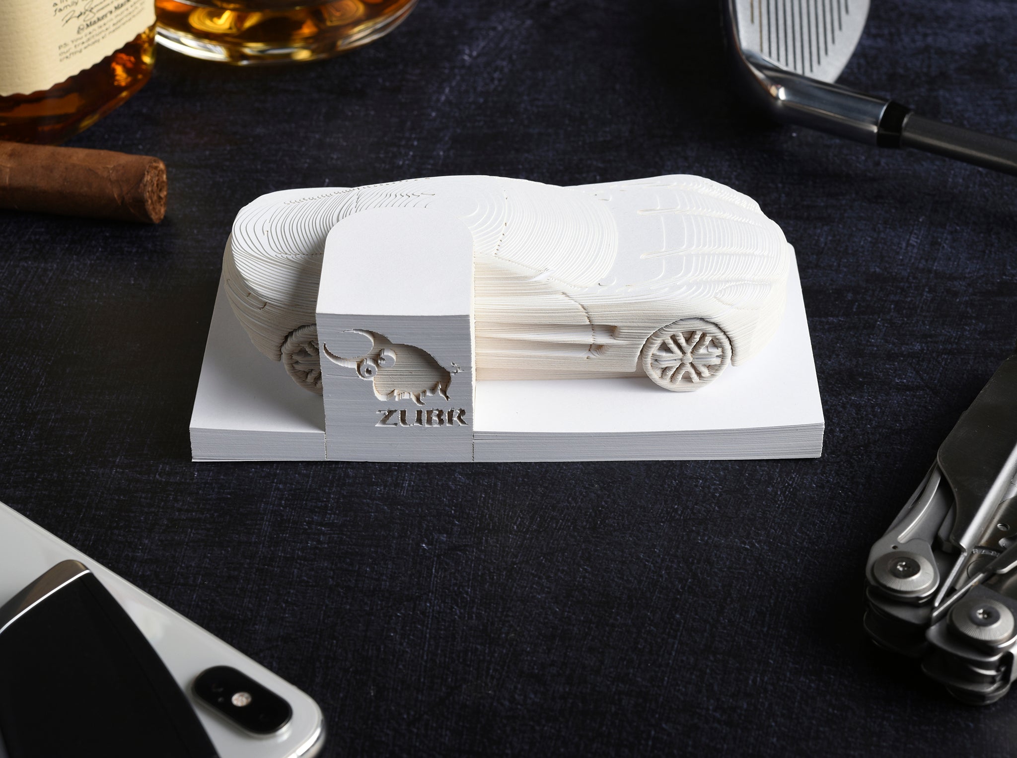 3D note cube "Sports car" White