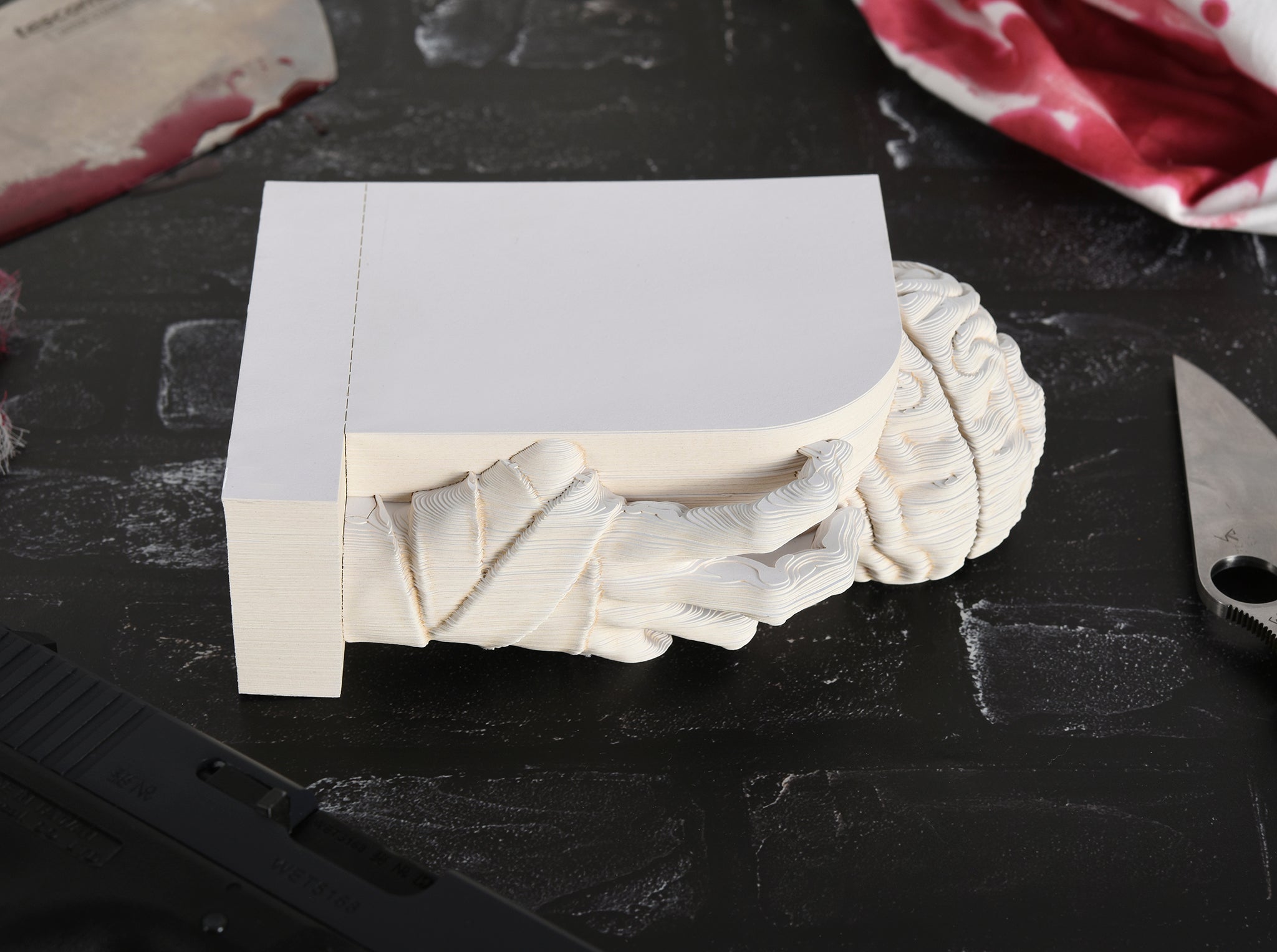 3D note cube "Zombie food" White